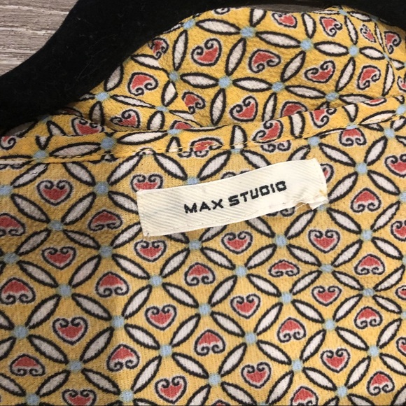 Max Studio Yellow Heart Ruffle High Low Wrap Midi Work/Office Dress - Picture 10 of 16